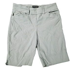 Hilary Radley Womens Bermuda Shorts Tan Size Small Rayon Blend Pullon Stretch